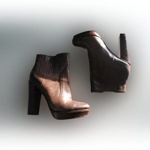 TROUVÉ brown leather booties taille EUR39=US8.5